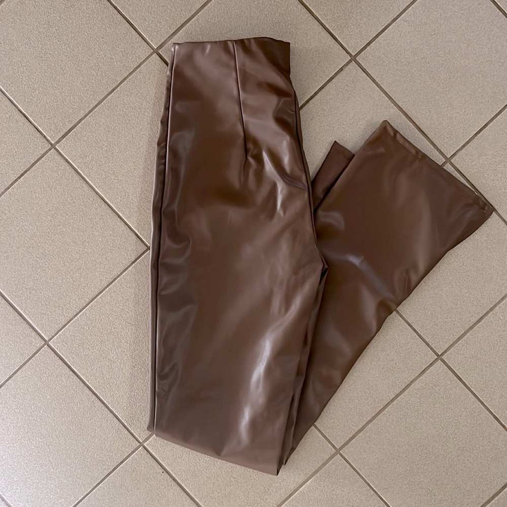 Vegan Leather Flare Pants